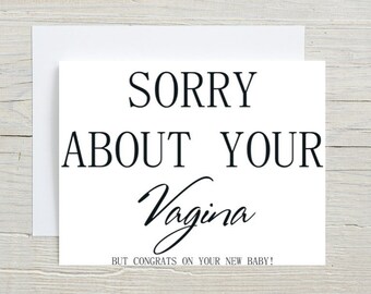 Funny Baby Shower Card - Pregnancy - New Mom - Congratulations - Congrats - Expecting