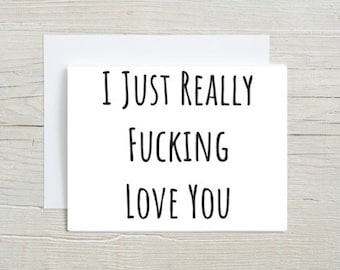 I Love You Card For Boyfriend, Anniversary Card For Husband, Love Card For Girlfriend, Valentines Day Card For Wife. I Fucking Love You