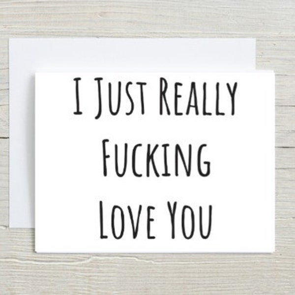 I Love You Card For Boyfriend, Anniversary Card For Husband, Love Card For Girlfriend, Valentines Day Card For Wife. I Fucking Love You