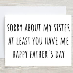 Grappige vaderdagkaart van dochter, vaderdagkaart van zoon, gelukkige vaderdagkaart voor papa, papakaart. Jij hebt mij tenminste