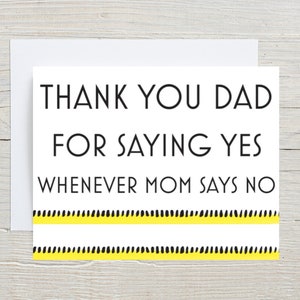 Tarjeta divertida del Día del Padre para papá, tarjeta del Día del Padre para papá, tarjeta del Día del Padre para mi hija, tarjeta del Día del Padre para mi hijo. Gracias, papá.