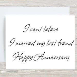 Anniversary Card For Husband, Wedding Anniversary For Wife, Happy Anniversary Card For Him, Love Card For Her. I Married My Best Friend
