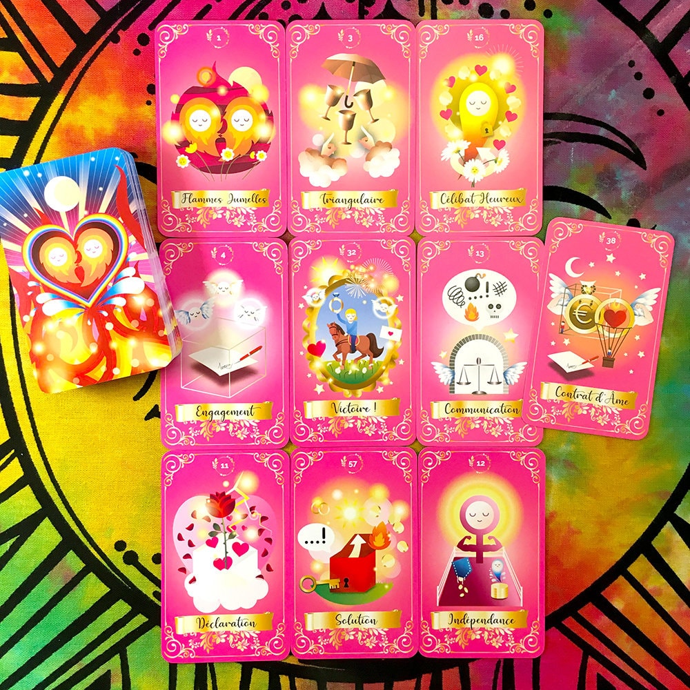 Jeu De Cartes Tarot D’amour – 78 Cartes Affirmations Vérité, Pour Couples, Célibataires, Soirées (10,2 X 6,9 Cm)