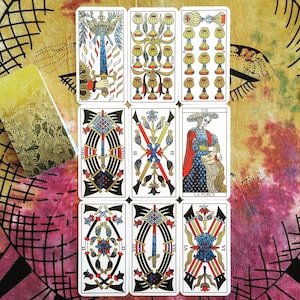 Tarot de Montpellier - tarot de Marseille de 78 cartes basé sur deux anciennes versions du tarot de Marseille datant de 1705 et 1890