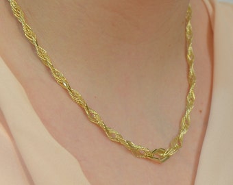 Yellow Gold Diamond Shape Necklace, Gold Wedding Necklace, Massive Gold Necklace, 14k Gold Elegant Necklace, Solid Gold Necklace, Jewelry