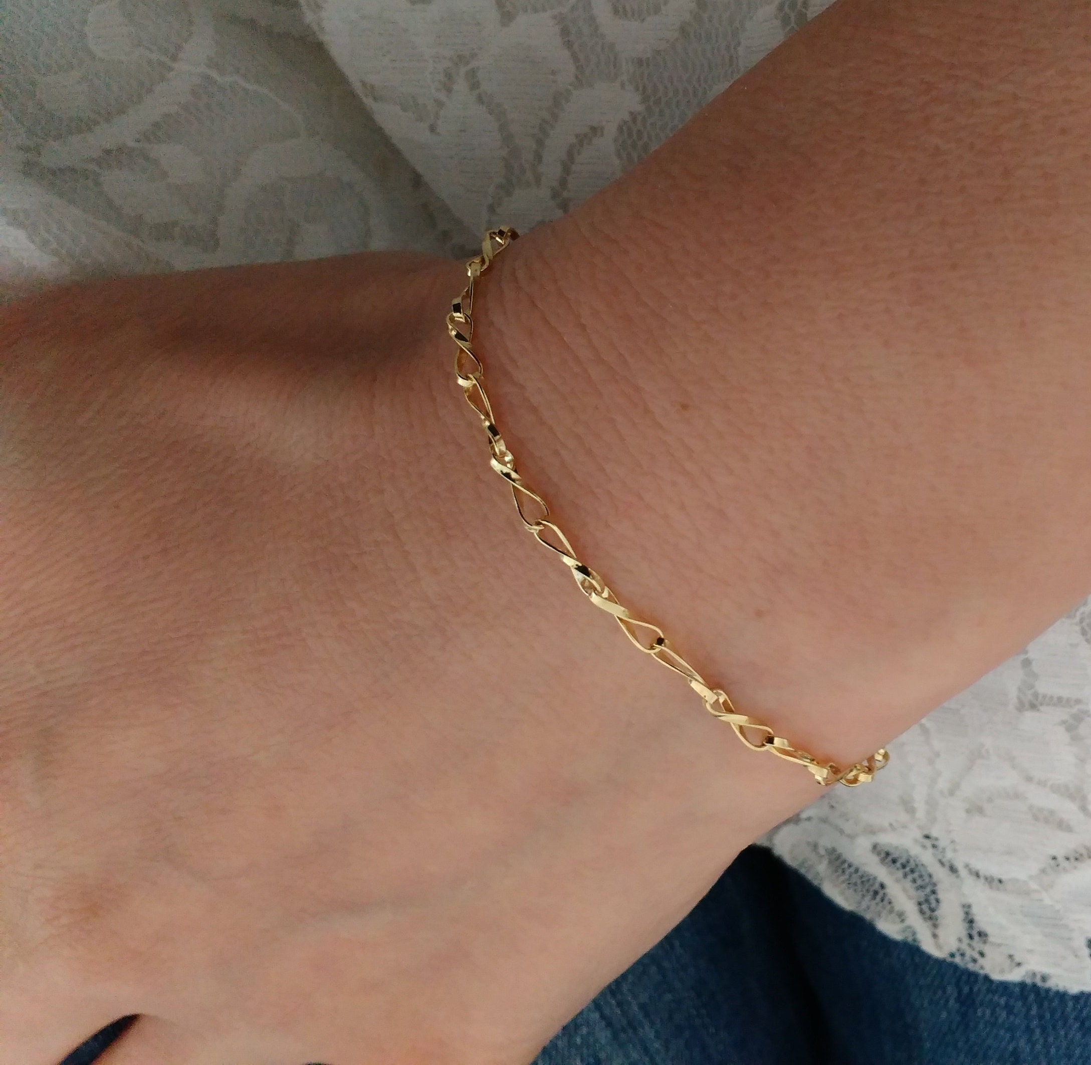 14k Gold Infinity Bracelet Endless Gold 