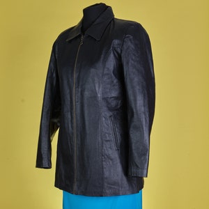 90s / 2000 black leather jacket. Y2K leather blazer. Vintage black leather jacket. Vintage rave, 2000s streetwear Size: S