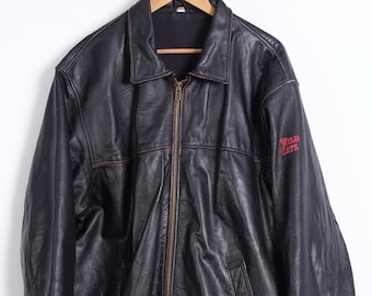 Vintage Brown Leather Jacket 'only', Y2k Light Brown Bomber