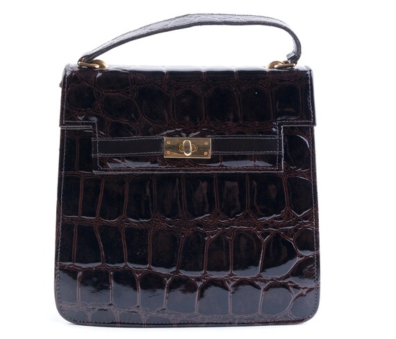 Vintage Elegant Shoulder Bag Handbag Trunk Eco Leather 80s 90s Vintage Elegant Shoulder Bag Handbag Trunk Eco Leather 80s 90s