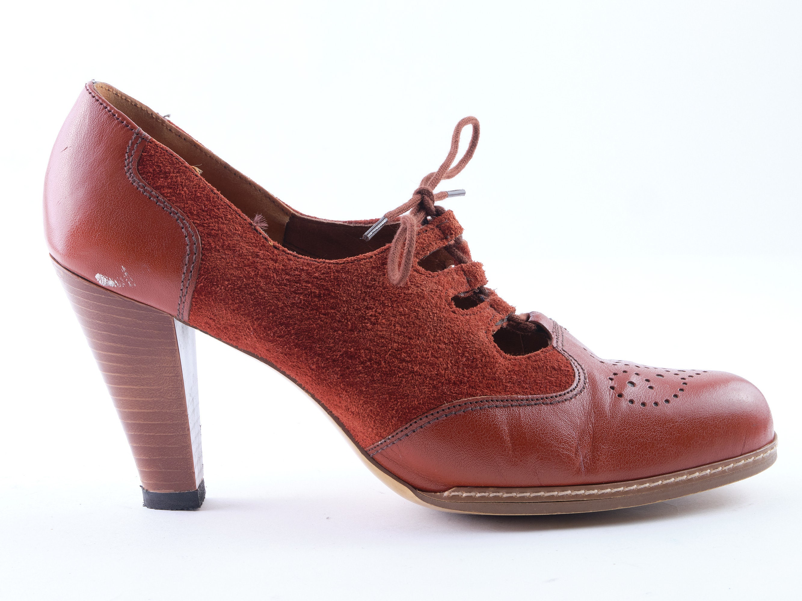 Red Oxford Heels - Etsy UK