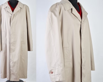 90s / 2000s beige oversized trench coat. Y2K vintage unisex long single-breasted trench coat. 1990s oversized trench coat. Size XL