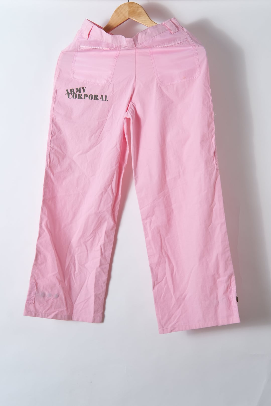 Y2K Barbiecore Cargo Pants. Vintage Carbrini Pink Low Waist