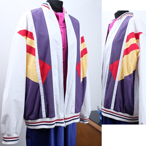 80s 90s Bomber men's jacket Gabicci, colorful bomb