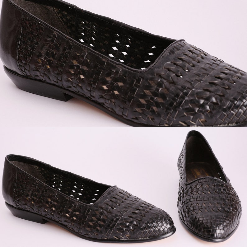 woven leather flat shoes