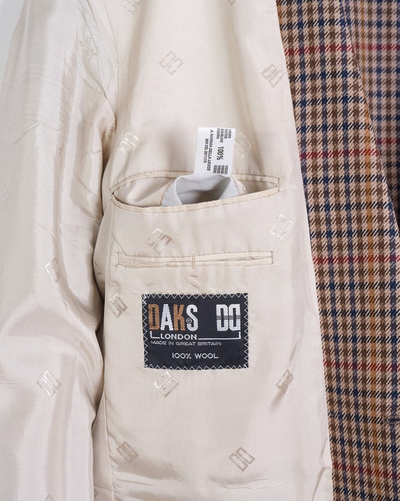 2000s DAKS classic sport plaid wool jacket vintag… - image 10
