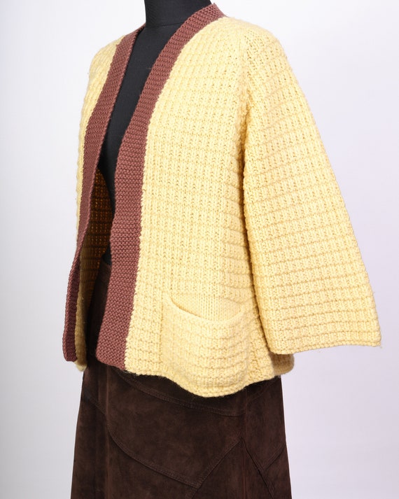 70s handmade cardigan. Vintage women's wool cardi… - image 3