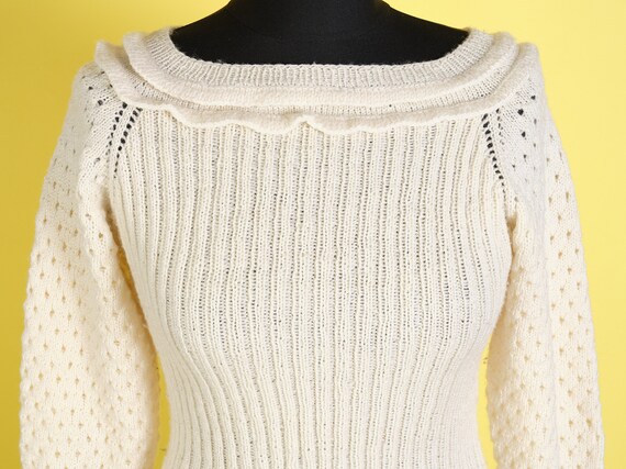 90s hand-knitted crochet sweater vinatge y2k crea… - image 2
