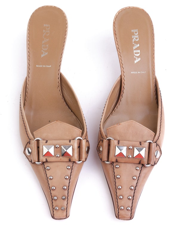 y2k pointed square toe, PRADA kitten heels, Vinta… - image 4