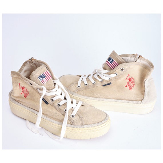 90s U. S. POLO ASSN canvas sneakers. Vintage woman