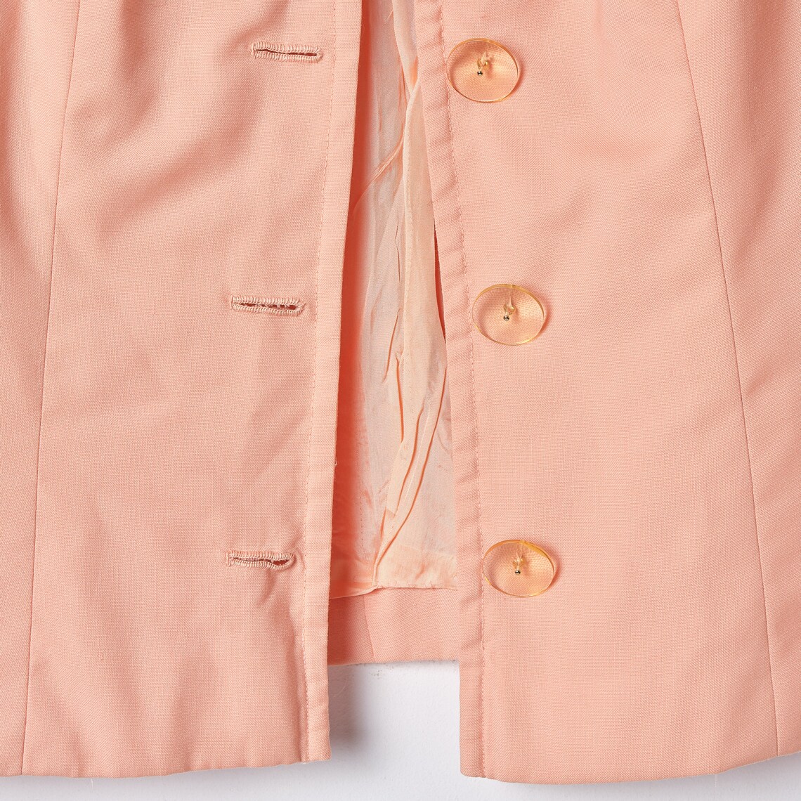 90s Peach Fuzz Wool Blazer: Vintage Handmade Cocktail Jacket, foto 4 di 5