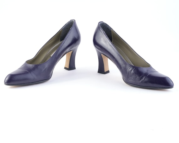 90s v-neck pointy pumps Jacques Vert. Vintage coc… - image 1