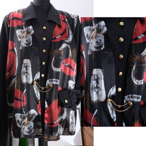 Vintage women/'s oversized blouse top Rushcliffe from the late 70s and early 80s