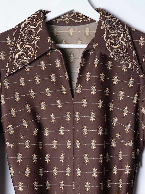 sweet georgia brown hair dressing pomade Halterneck Brown Ripple Print Mini Dress