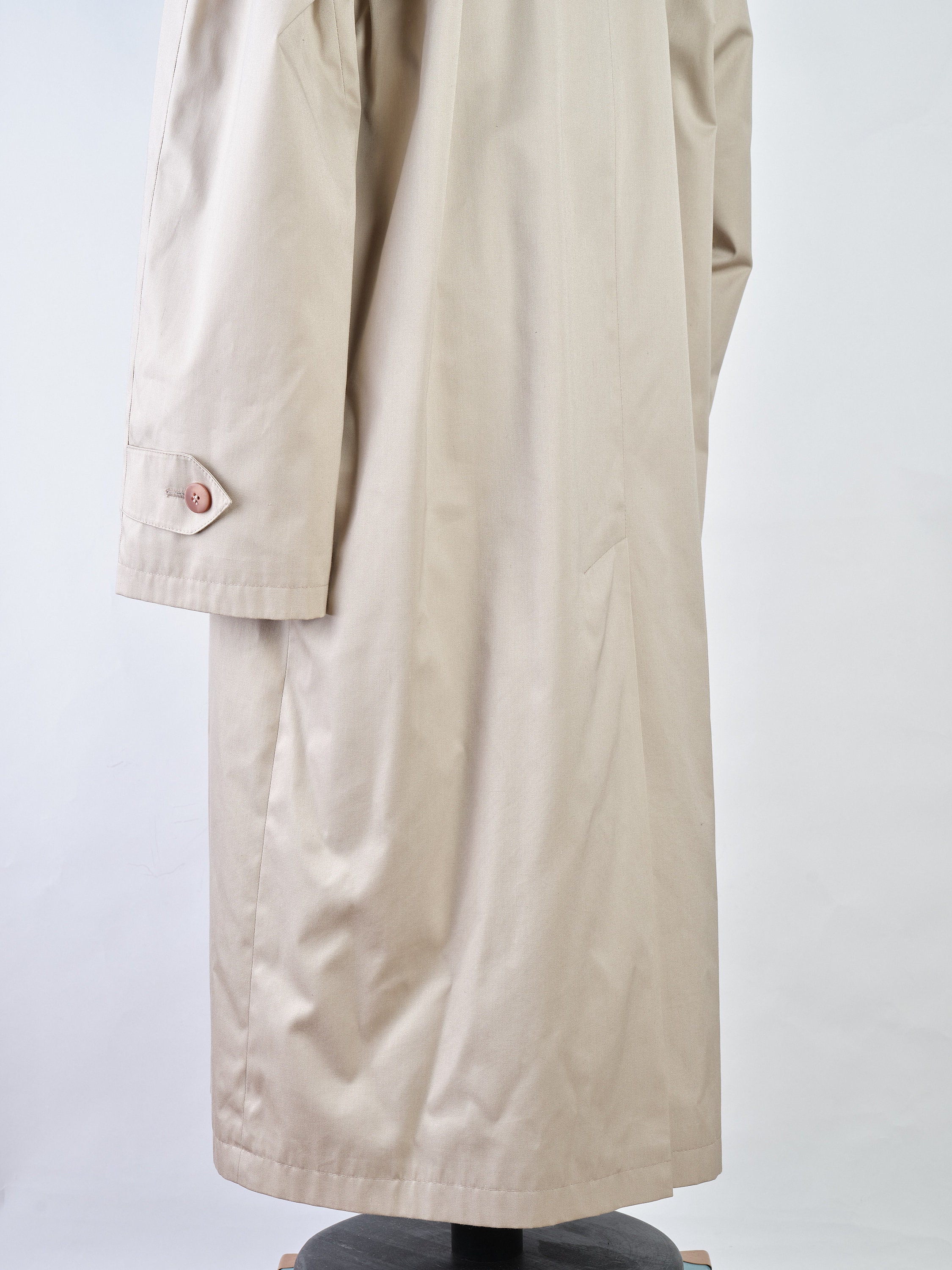 Manteau Trench Vintage Long - Laine, Taille XL, Noir, Occasion En Très Bon état