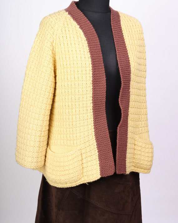 70s handmade cardigan. Vintage women's wool cardi… - image 5