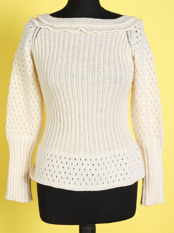 90s hand-knitted crochet sweater vinatge y2k crea… - image 9