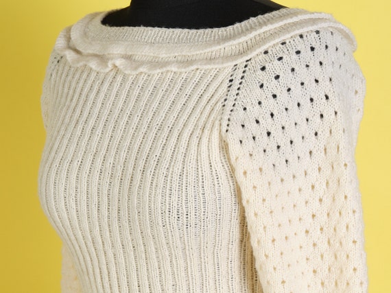 90s hand-knitted crochet sweater vinatge y2k crea… - image 6