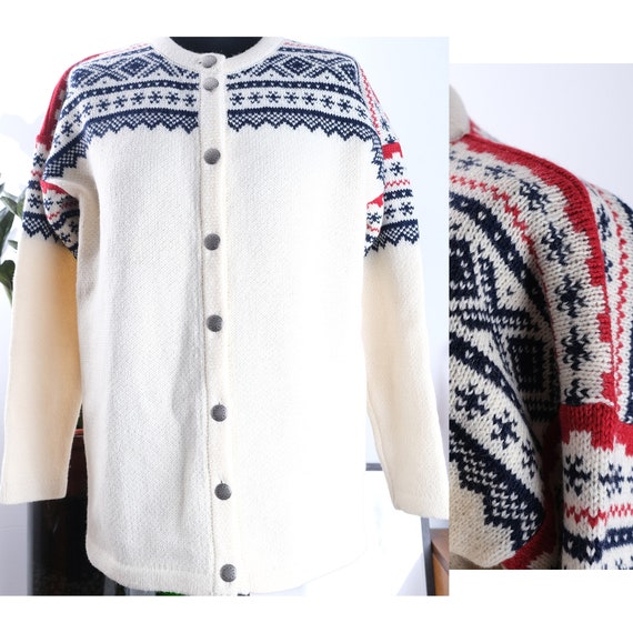 90s fair isle handmade wool sweater. Vintage wool
