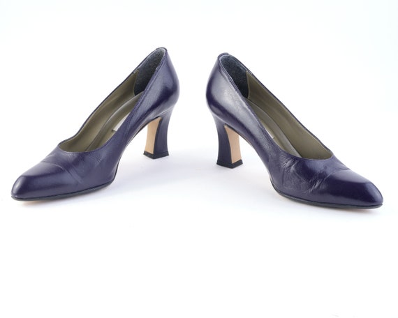 90s v-neck pointy pumps Jacques Vert. Vintage coc… - image 7