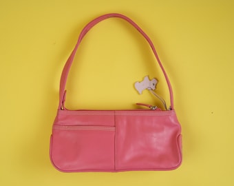 Y2k pink baguette bag Radley/Vintage luxury small leather bag/