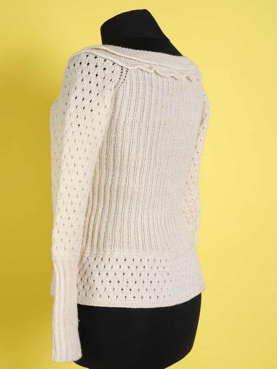 90s hand-knitted crochet sweater vinatge y2k crea… - image 5
