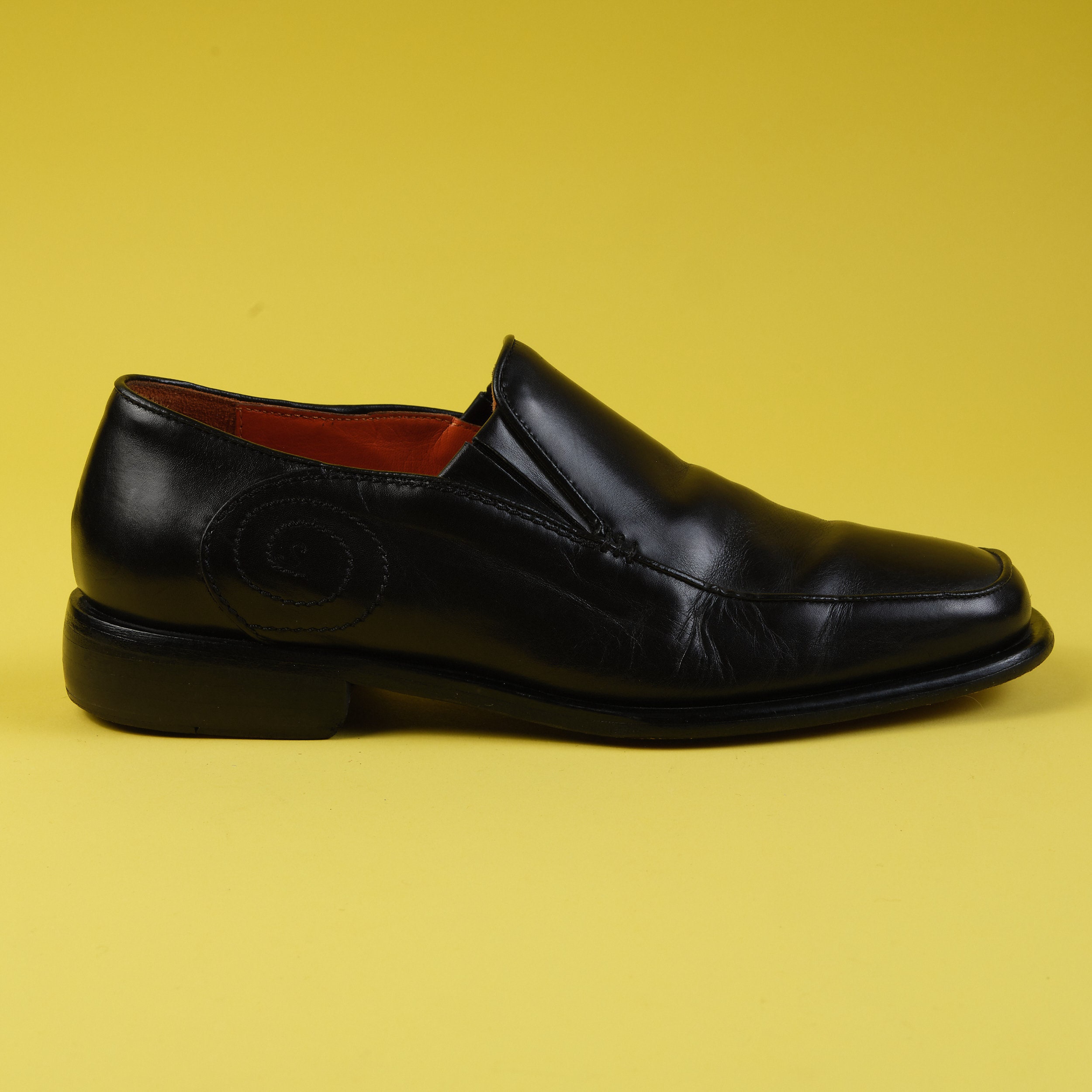 90s Oliver Sweeney Penny Loafers. Y2K Black Leather Loafers 