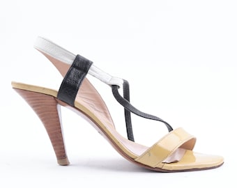Y2K Robert Clergerie Patent Leather Kitten Heel Sandals - EU 38