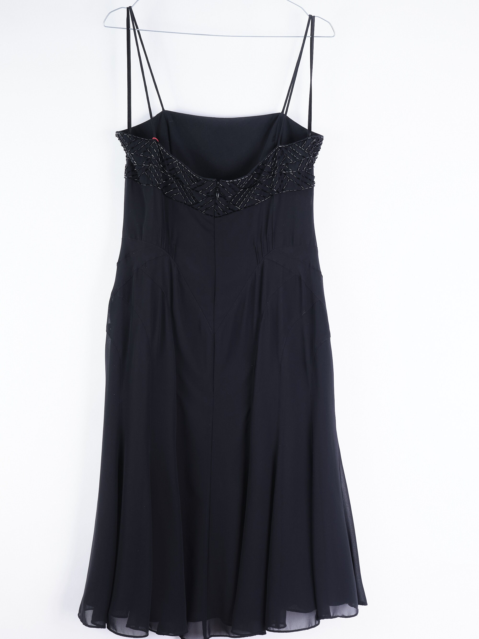 amanda wakeley black dress Y2K Embroidered Slip - UK 12 Size:18-24M owned condition drip dry Champagne Beige Silk Satin