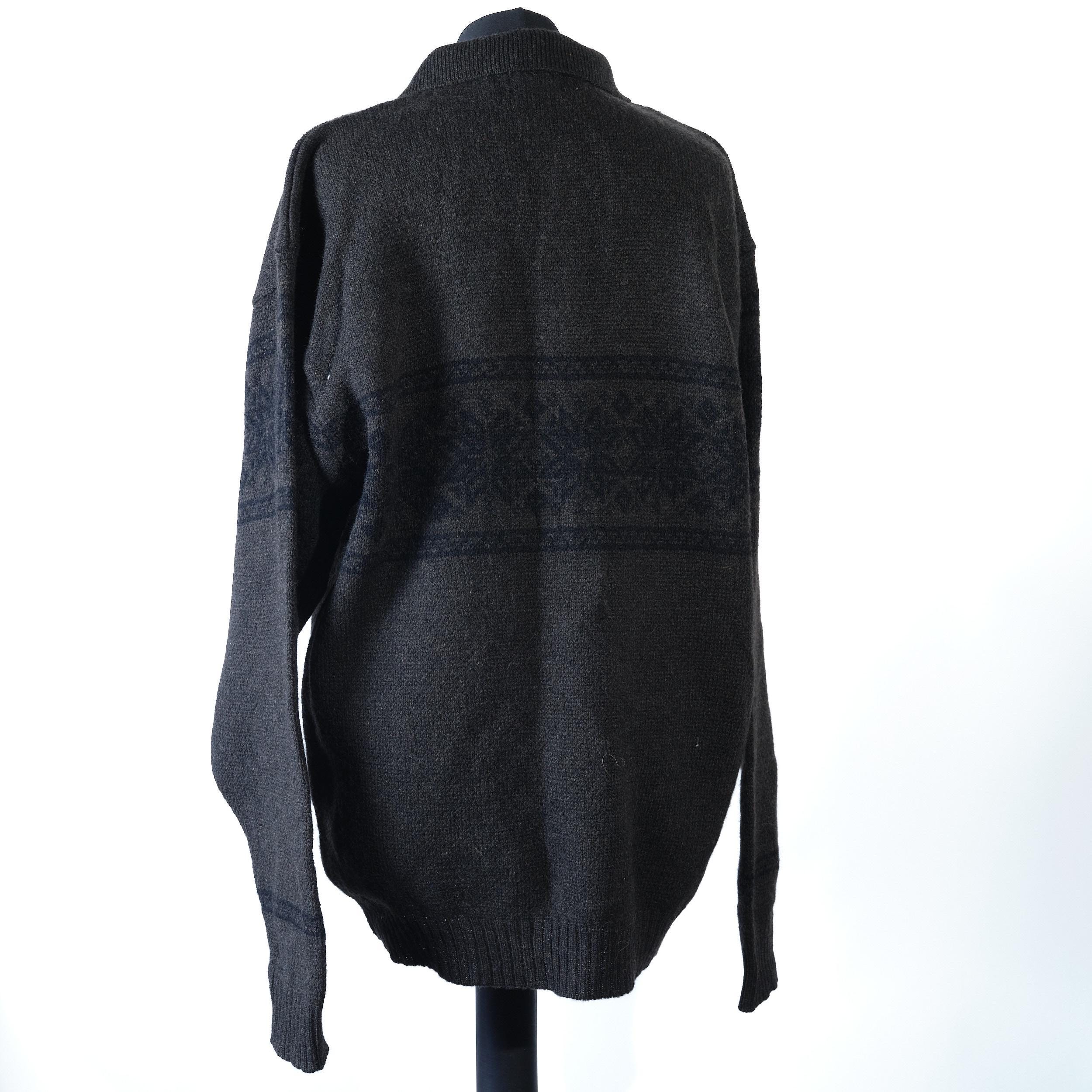90s Shetland Wool Pullover: Vintage Wool Polo Sweater, Fair Isle 