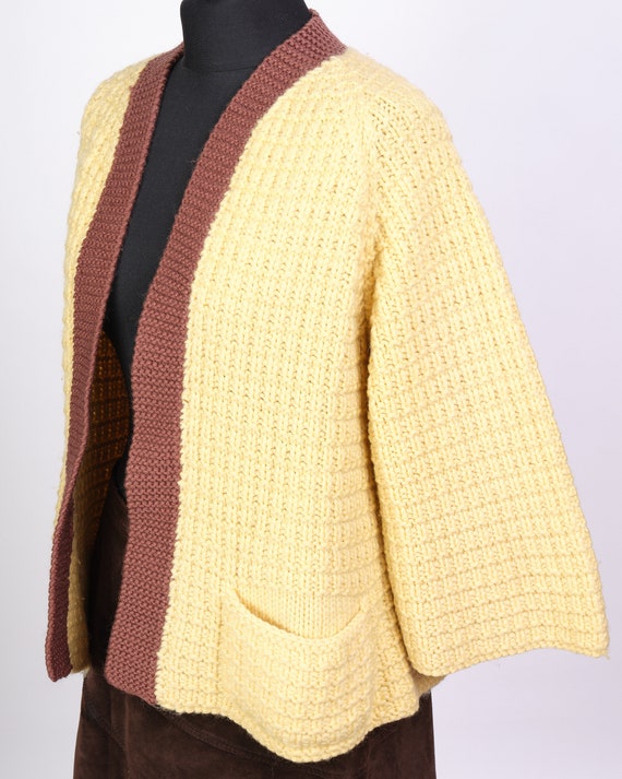 70s handmade cardigan. Vintage women's wool cardi… - image 2