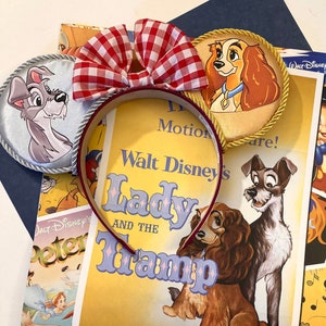 Hand made Lady and the tramp mouse ears headband