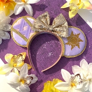 Custom handmade Disney Princess Rapunzel, Tangled inspired disney mickey mouse ears headband