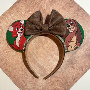 Serre-tête personnalisé fait main avec des oreilles de renard et le chien, cuivre et souris Todd