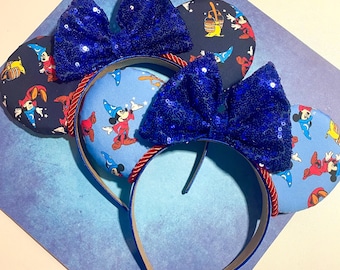 Custom handmade Sorcerer Mickey Fantasia Mouse ears headband