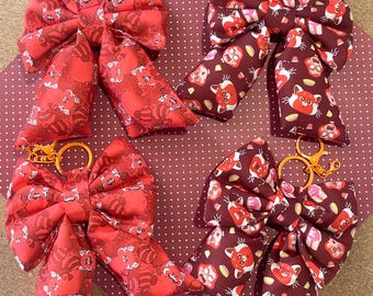 Hand made Turning Red chunky bag bow purse charm