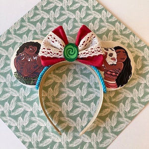 Hand made Moana and Maui mouse ears headband