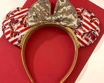 Custom handmade Mulan Mushu themed Mouse ears headband