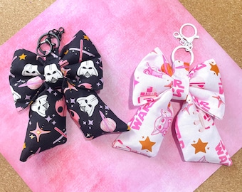 Hand made Starwars Darth Vader Grogu chunky bag bow purse charm