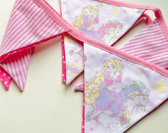 Hand made Fabric Princess Rapunzel Tangled carousel bunting garland