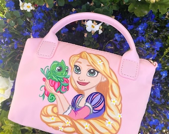 Hand painted Princess Rapunzel small across body bag